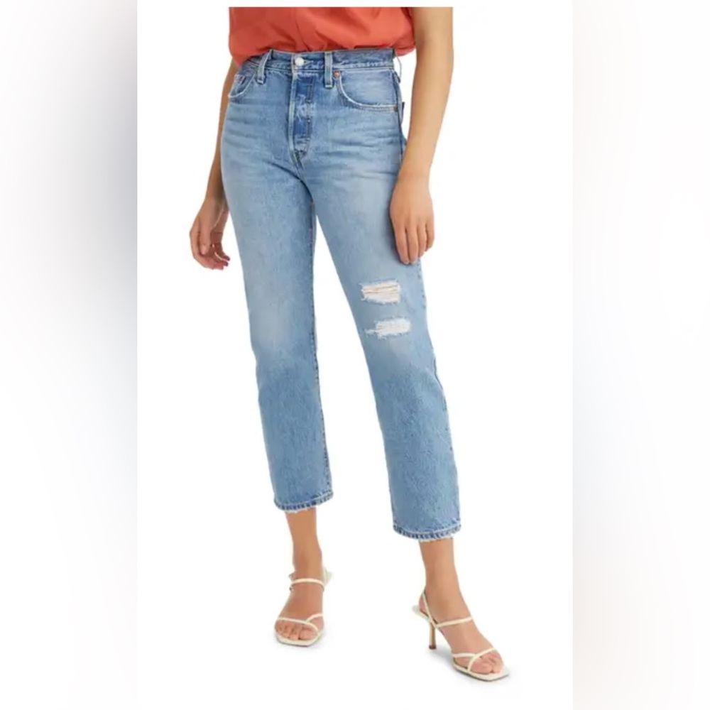 Levi’s 501 Distressed Crop Jeans Luxor Reconstruction W29 L26